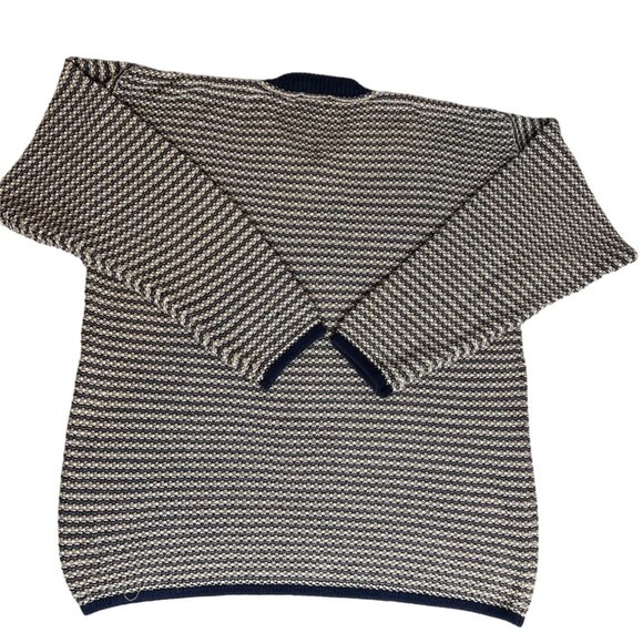 Vintage Etchings IC Tight Knit Sweater V-Neck Men’s XL Neutral Cotton Ramie blen - Picture 2 of 10